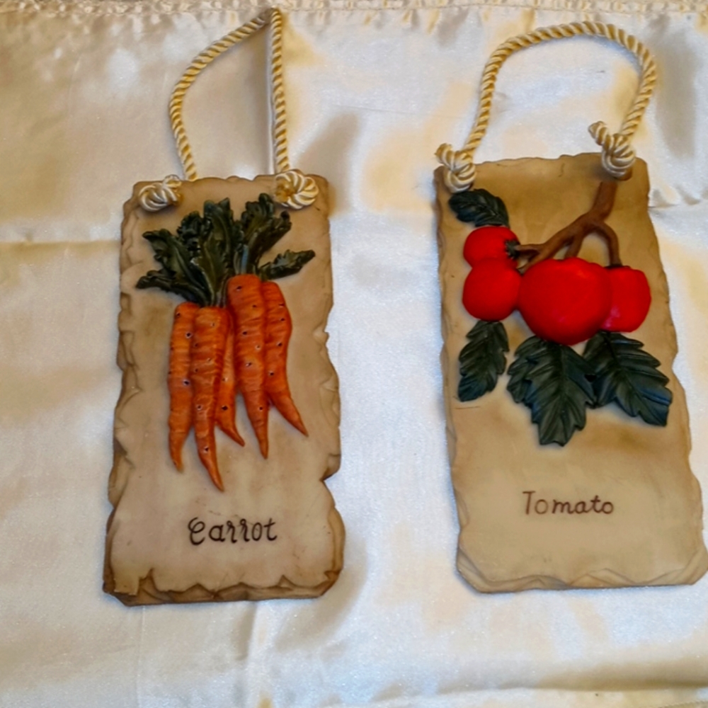 Handmade Ceramic Vegetable Wall Plaque - Carrot (Set of 2)